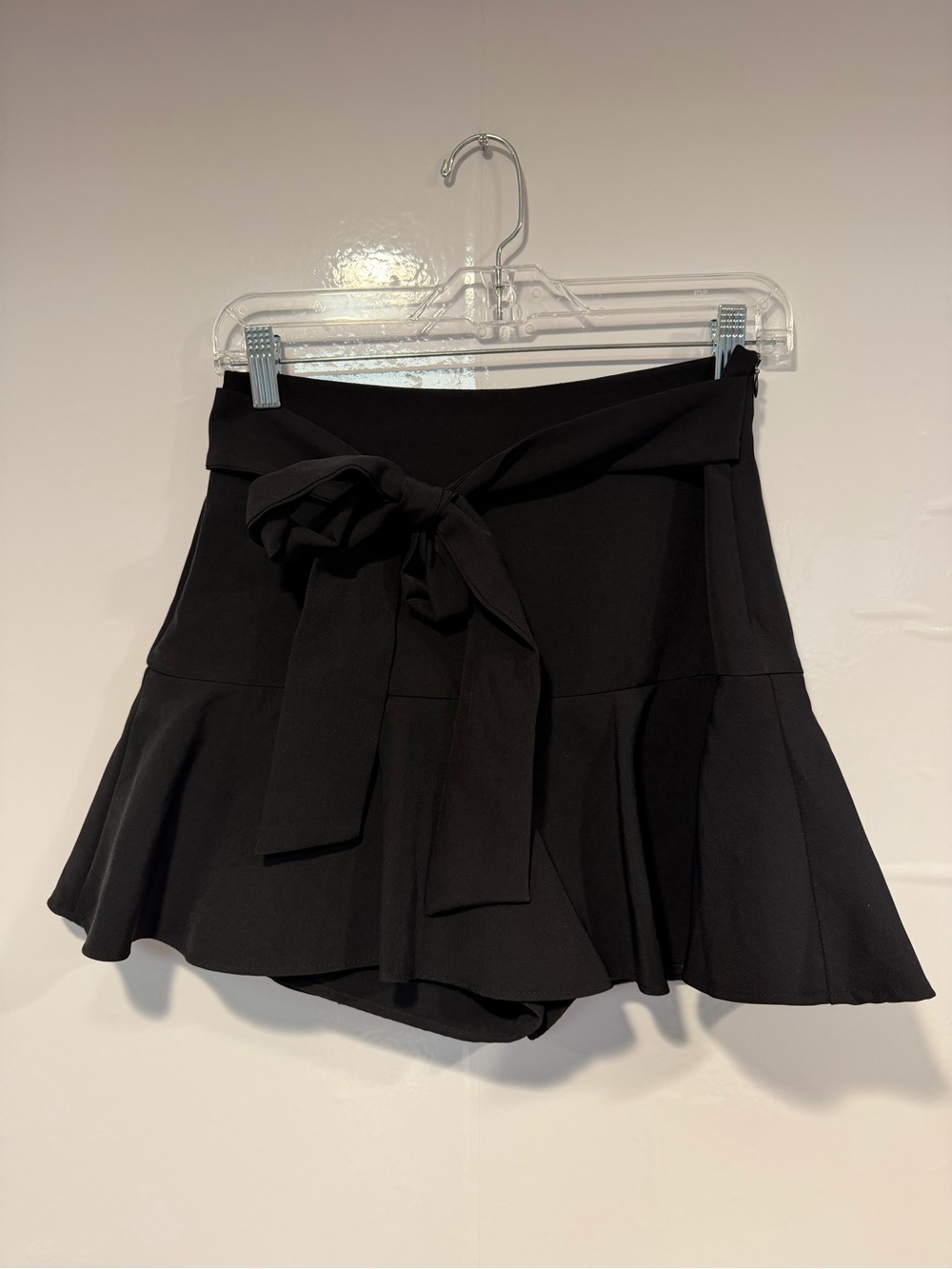 Black Zara Flounce Skort with Tie Waist